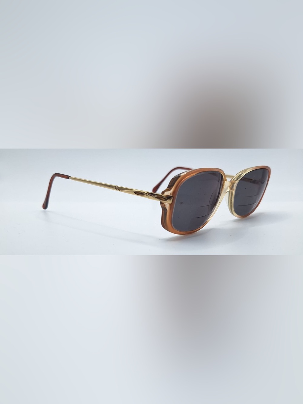 Vintage Luxottica LU4303 Brown Translucent Oval Sunglasses Frames Only Italy